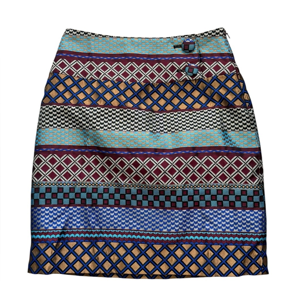 Maeve Audra Mini Skirt Mixed Media Metallic Jacquard size 0